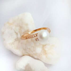 rhodium pearl ring